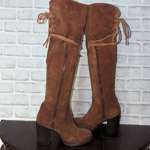 FreeBird Brock Over the Knee Brown Suede Boots size 8 - Picture 11 of 14
